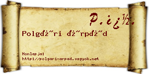Polgári Árpád névjegykártya